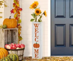 "Welcome" & "Give Thanks" Double Sided Box Sign 10 "Welcome" & "Give Thanks" Double Sided Box Sign -Outdoor Decor Sales 810596418 3