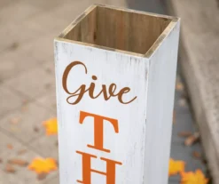 "Welcome" & "Give Thanks" Double Sided Box Sign 11 "Welcome" & "Give Thanks" Double Sided Box Sign -Outdoor Decor Sales 810596418 4