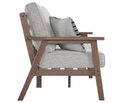 Emmeline Wood Look Cushioned Patio Loveseat -Outdoor Decor Sales 810599349 4