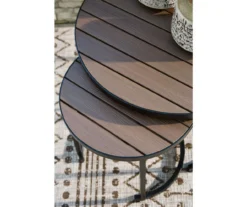 Ayla Wood Look 2-Piece Nesting Patio End Table Set -Outdoor Decor Sales 810599453 2