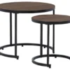 Ayla Wood Look 2-Piece Nesting Patio End Table Set