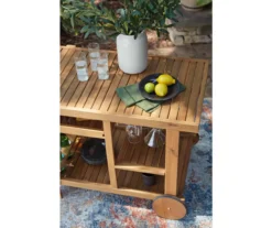 Kailani Honey Rolling Patio Serving Cart -Outdoor Decor Sales 810599454 8