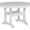 Crescent Luxe White Slat Patio Dining Table -Outdoor Decor Sales 810599458 1