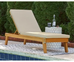 Byron Bay Wood Cushioned Patio Chaise Lounge -Outdoor Decor Sales 810599470 8