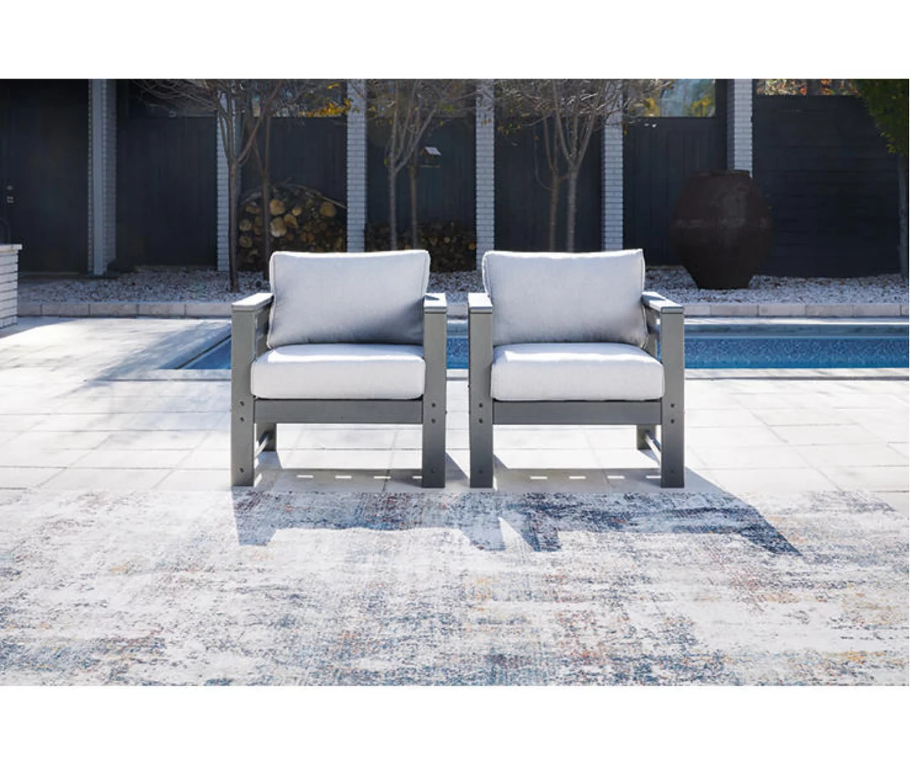 Amora Wood Look Cushioned Patio Chairs, 2-Pack 8 Amora Wood Look Cushioned Patio Chairs, 2-Pack - Image 6