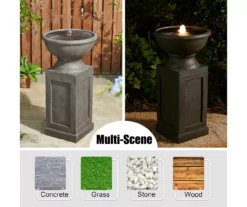 Faux Granite Pedestal LED Water Fountain -Outdoor Decor Sales 810607350 A0 8
