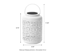 White Flower Cut-Out Metal LED Solar Lantern 21 White Flower Cut-Out Metal LED Solar Lantern -Outdoor Decor Sales 810607500 A0 10