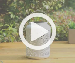 White Flower Cut-Out Metal LED Solar Lantern 16 White Flower Cut-Out Metal LED Solar Lantern -Outdoor Decor Sales 810607500 V0