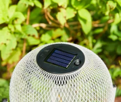 11.5" White Mesh Metal LED Solar Lantern -Outdoor Decor Sales 810607502 A0 11