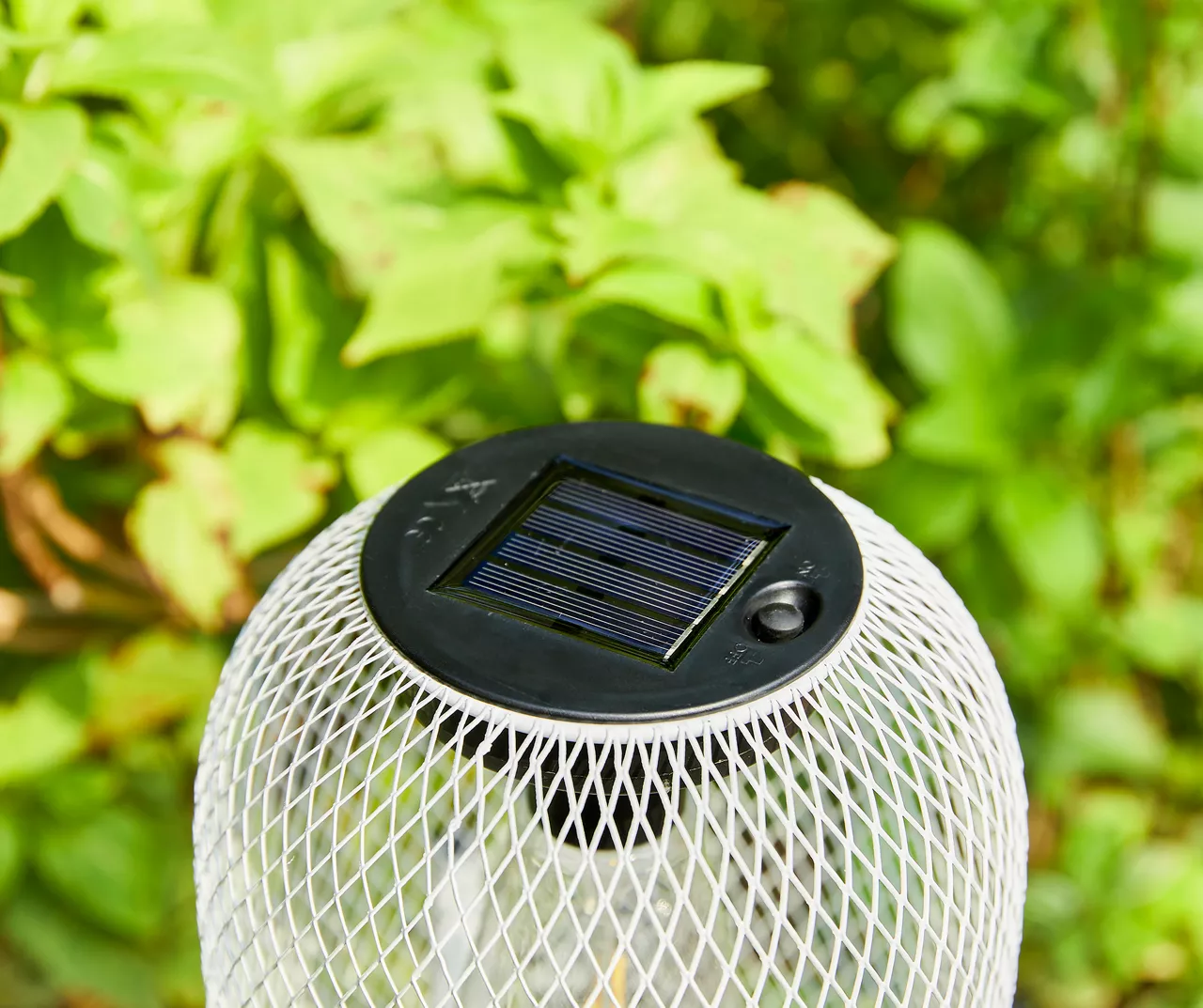 14.2" White Mesh Metal LED Solar Lanterns, 2-Pack 8 14.2" White Mesh Metal LED Solar Lanterns, 2-Pack - Image 6