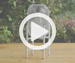 14.2" White Mesh Metal LED Solar Lantern -Outdoor Decor Sales 810607504 V0