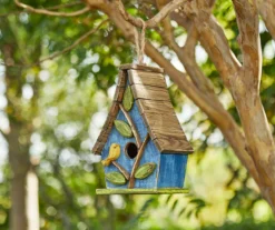 Blue Bird & Leaves Wood Birdhouse 11 Blue Bird & Leaves Wood Birdhouse -Outdoor Decor Sales 810607521 A0 2
