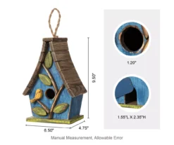 Blue Bird & Leaves Wood Birdhouse 15 Blue Bird & Leaves Wood Birdhouse -Outdoor Decor Sales 810607521 A0 6