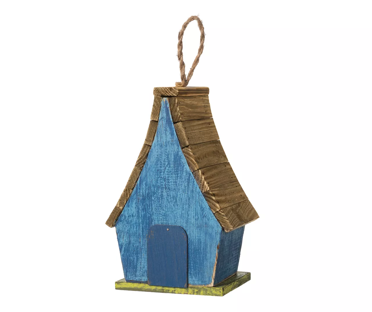 Blue Bird & Leaves Wood Birdhouse 4 Blue Bird & Leaves Wood Birdhouse - Image 2