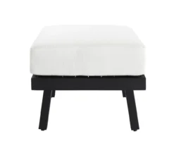 Marcy White Metal Cushioned Patio Ottoman -Outdoor Decor Sales 810607956 A1 2
