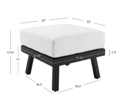 Marcy White Metal Cushioned Patio Ottoman -Outdoor Decor Sales 810607956 A8 4