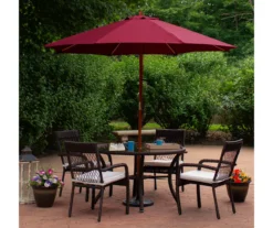 Northlight 8.5' Burgundy Market Wood Patio Umbrella -Outdoor Decor Sales 810612669 A0 2 1