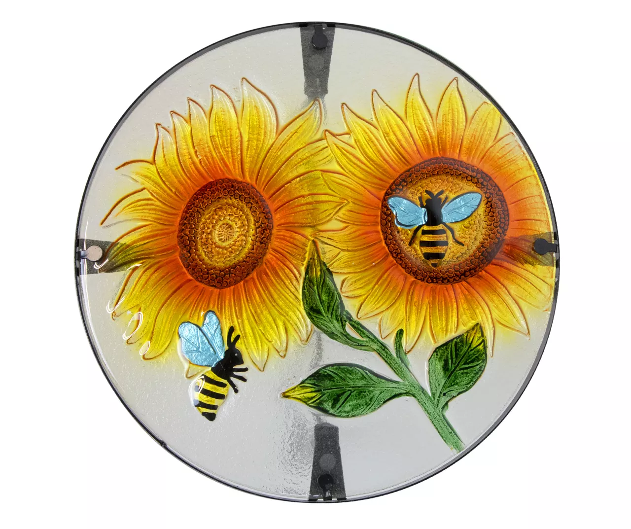 19" Sunflower & Bee Glass Garden Table 5 19" Sunflower & Bee Glass Garden Table - Image 3