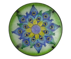 19" Peacock Feather Glass Garden Table -Outdoor Decor Sales 810612980 A0 3