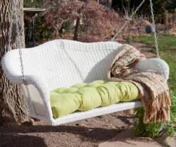 Northlight White All-Weather Wicker Porch Swing -Outdoor Decor Sales 810612984 A0 3