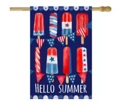28" X 40" Hello Summer Patriotic Popsicle Garden Flag