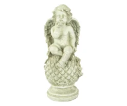 18" Cherub Sitting On Finial Statue