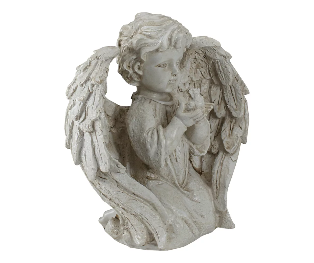 10" Kneeling Angel With Dove Statue 5 10" Kneeling Angel With Dove Statue - Image 3
