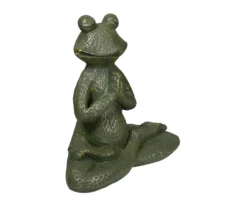 14" Gold Verdigris Yoga Frog Statue -Outdoor Decor Sales 810616814 A0 3