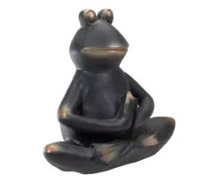 11" Black Sukhasana Yoga Frog Statue -Outdoor Decor Sales 810616816 A0 3