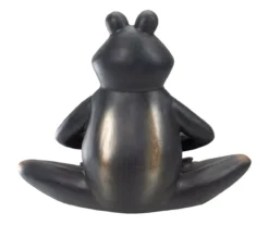 11" Black Sukhasana Yoga Frog Statue -Outdoor Decor Sales 810616816 A0 4