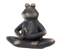 11" Black Sukhasana Yoga Frog Statue -Outdoor Decor Sales 810616816 A0 5