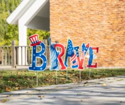 "Brave" Patriotic Icons 5-Piece Yard Stake Set -Outdoor Decor Sales 810649693 A0 2