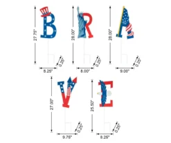 "Brave" Patriotic Icons 5-Piece Yard Stake Set -Outdoor Decor Sales 810649693 A0 9