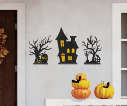 Haunted House, Pumpkin & Graveyard 3-Piece Yard Stake Set -Outdoor Decor Sales 810671251 A0 2