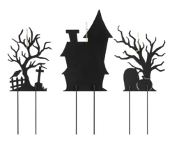 Haunted House, Pumpkin & Graveyard 3-Piece Yard Stake Set -Outdoor Decor Sales 810671251 A0 6