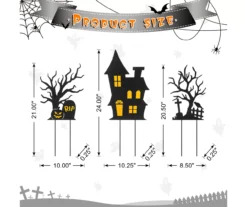 Haunted House, Pumpkin & Graveyard 3-Piece Yard Stake Set -Outdoor Decor Sales 810671251 A0 7